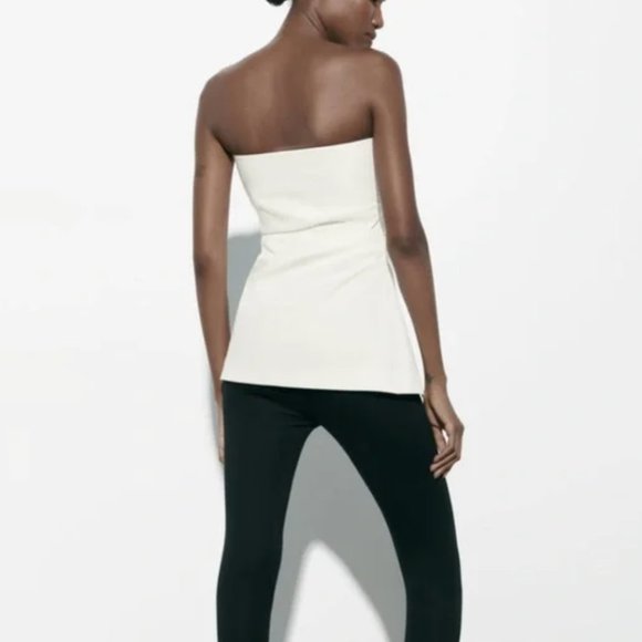 NWT Zara strapless top ecru - Picture 8 of 9